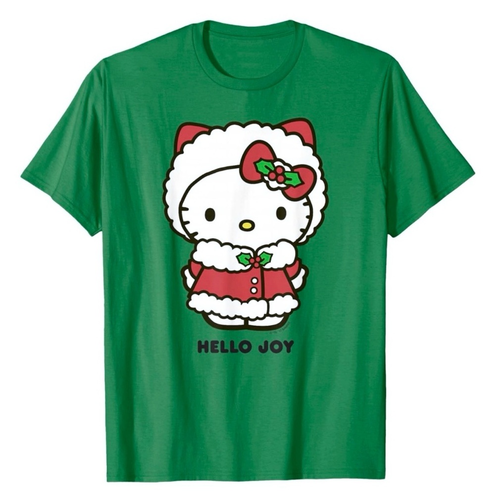 NEW Hello Kitty Hello Joy Festive Green T-Shirt Size Small